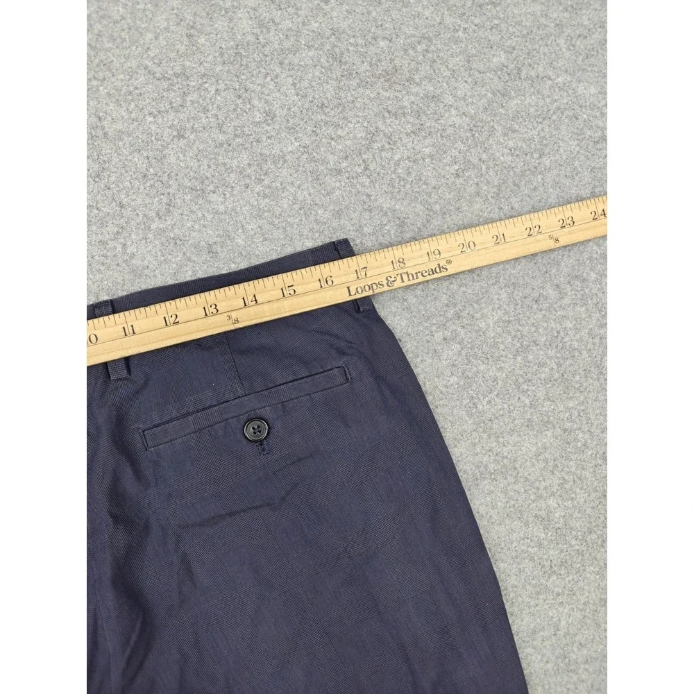 Banana Republic Pants Mens‎ 33x32 Blue Non-Iron Slim Fit Cotton Dress Check
